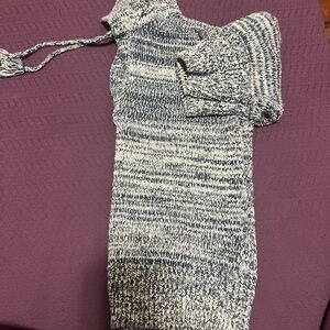 Anthropologie Blue and White Knit Top